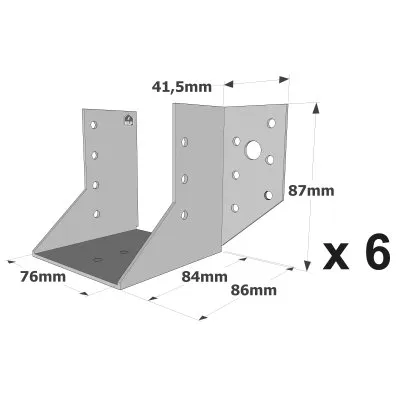 Sabots à ailes extérieures, gamme SAE CLASSIQUE (épaisseur 2mm, profondeur 84mm) - Réf. SAE250/76/2_6