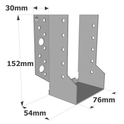 Sabots à ailes extérieures, gamme SBE ECONOMIQUE (épaisseur 1,5mm, profondeur 55mm) - Réf. SBE76/152