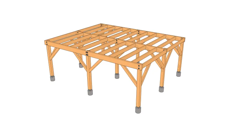 Plateforme en bois sur pilotis