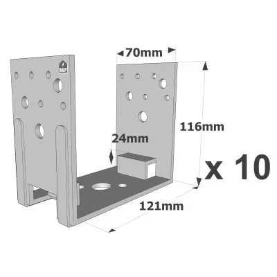 Embases de poteau en U - Réf. PU120-B_10