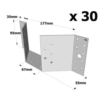 Etrier à angle 45° (droit et gauche) - Réf. ET260_30
