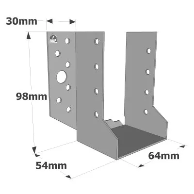 Sabots à ailes extérieures, gamme SBE ECONOMIQUE (épaisseur 1,5mm, profondeur 55mm) - Réf. SBE64/98