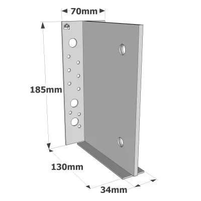 Etrier à âme intérieure pour le BOIS - Réf. ETNM185/130/2