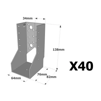 Sabots à ailes intérieures, gamme SAI CLASSIQUE (épaisseur 2mm) - Réf. SAI340/64/2_40