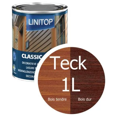 LINITOP CLASSIC ACRYL : Lasure bois décorative (pour les portes, huisseries, fenêtres, poutres, lambris...en bois) - Réf. L1202