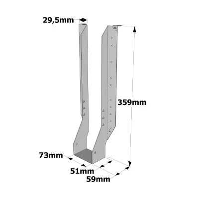 Etrier pour poutres en I - Réf. IUSE359/73