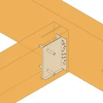 Assemblage solive sur poutre par broches