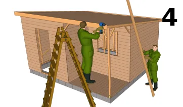 Pose des planches de rive 