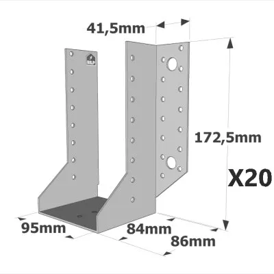 Sabots à ailes extérieures, gamme SAE CLASSIQUE (épaisseur 2mm, profondeur 84mm) - Réf. SAE440/95/2_20