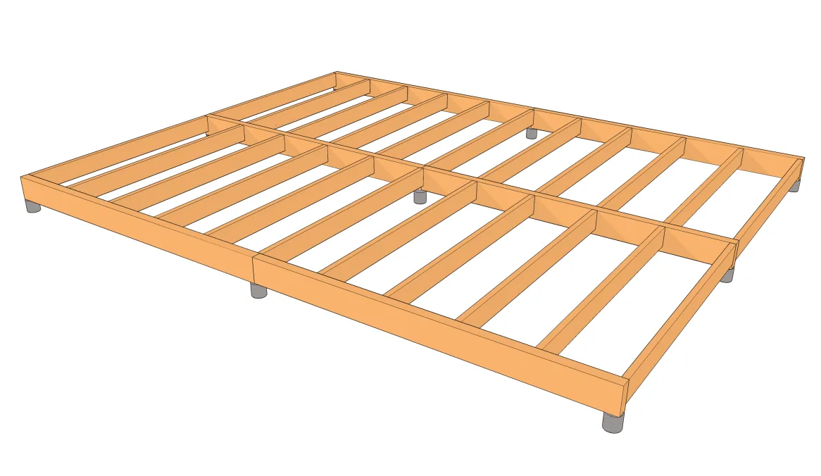 Plateforme en bois sur plots amovibles