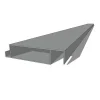 Lame XL aluminium 27mm, longueur 2m35, RAL9006 structuré GRIS ALUMINIUM
