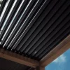 Vue de dessous : mécanisme SUNDIY et lames aluminium RAL 7016 installés