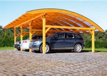 Carport avec toiture cintrée