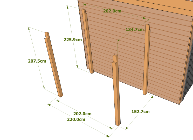 Dimension et répartition poteau carport